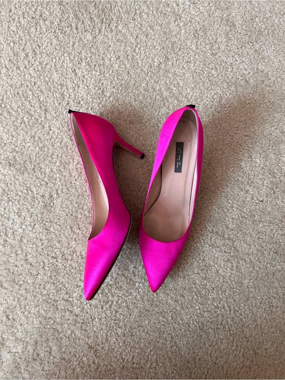 SJP by Sarah Jessica Parker Hot Pink Pointed-Toe Pumps - Picture 2 of 4